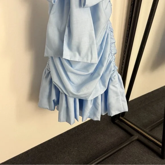 Zimmermann Bow Detail Mini Dress Blue Cutout Chic - Picture 5 of 11